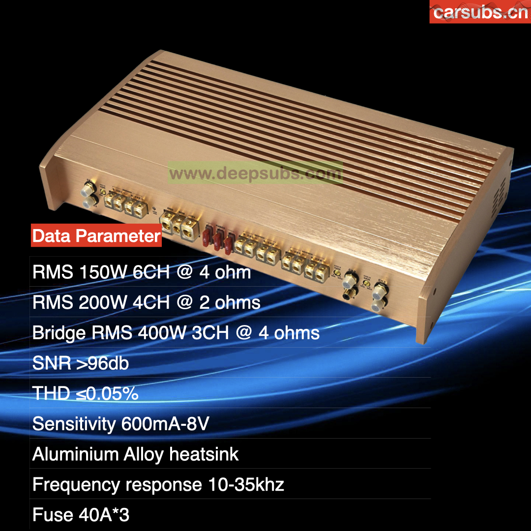 Sound Quality Car Stereo Amplifier 6 Channels RMS 200W 2 ohm Peak 8000W Full Range Car Amplifier Class AB - Image 5