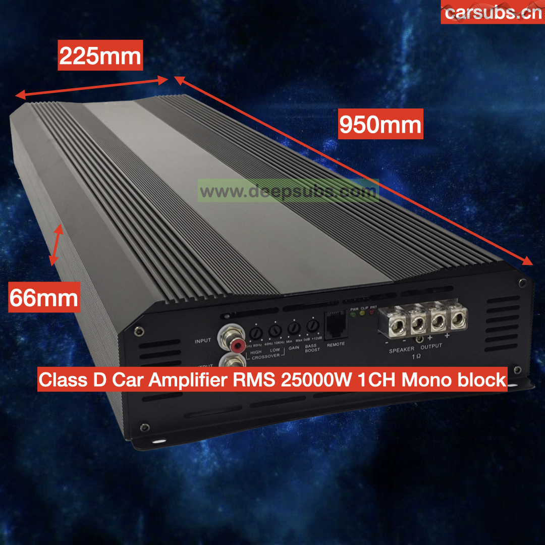 25K Brazilian Style 1 Ohm Car Subwoofer Amplifier 1CH 25000W Monoblock Peak 40000W Full Range Strong Bass Car Amplifier Class D