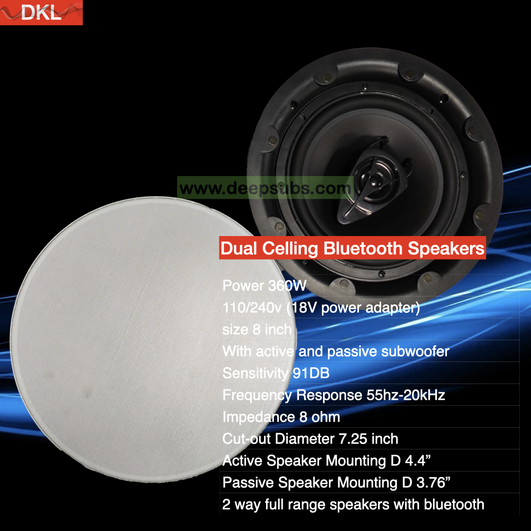 Home Stereo in Wall Ceiling Speakers 360W Dual Active Passive Subwoofer with Tweeter Fullrange BT Ceiling Speakers - Image 2