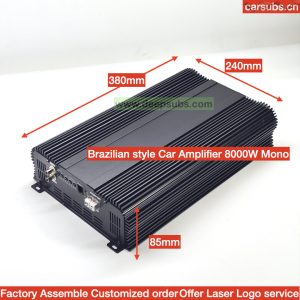 RMS 8000W Brazilian 1 Ohm Stable Car Subwoofer Amplifier Full Range Midrange Bass Monoblock Car SPL Amplifier Class D