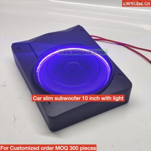 Car Stereo 10 Inch Slim Subwoofer RMS 120W Strong Bass Peak 1000W Strong Bass Under Seat Car Active Subwoofer