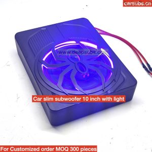 Car Stereo 10 Inch Slim Subwoofer RMS 120W Strong Bass Peak 1000W Strong Bass Under Seat Car Active Subwoofer