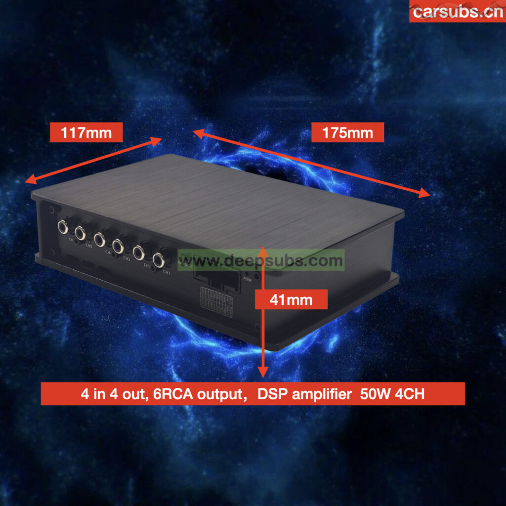 31 EQ Car Android Amplifier with Equalizers APP Control 4 in 4 Out 6 Channel RCA Out RMS 50W Class AB Car DSP Amplifier