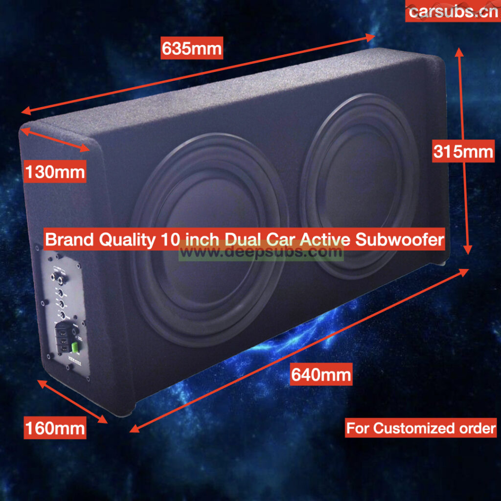 10 Inch Dual Car Stereo Trapezoid Ported Subwoofer Box Enclosure RMS 400W Peak 800W Tube Strong Bass 10" Car Active Subwoofers