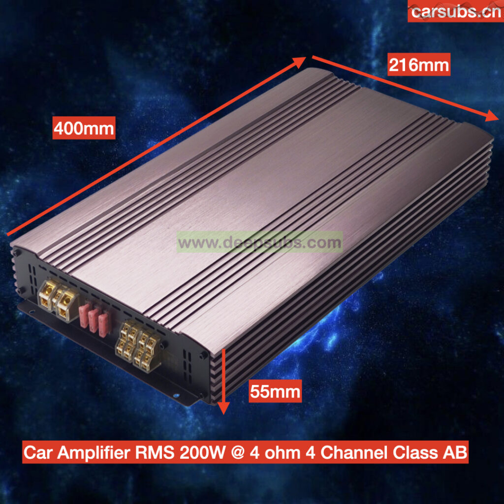 Sound Quality Car Subwoofer Speakers Amplifier RMS 200W 4 CH Fullrange 4Channels Car Amplifier Class AB