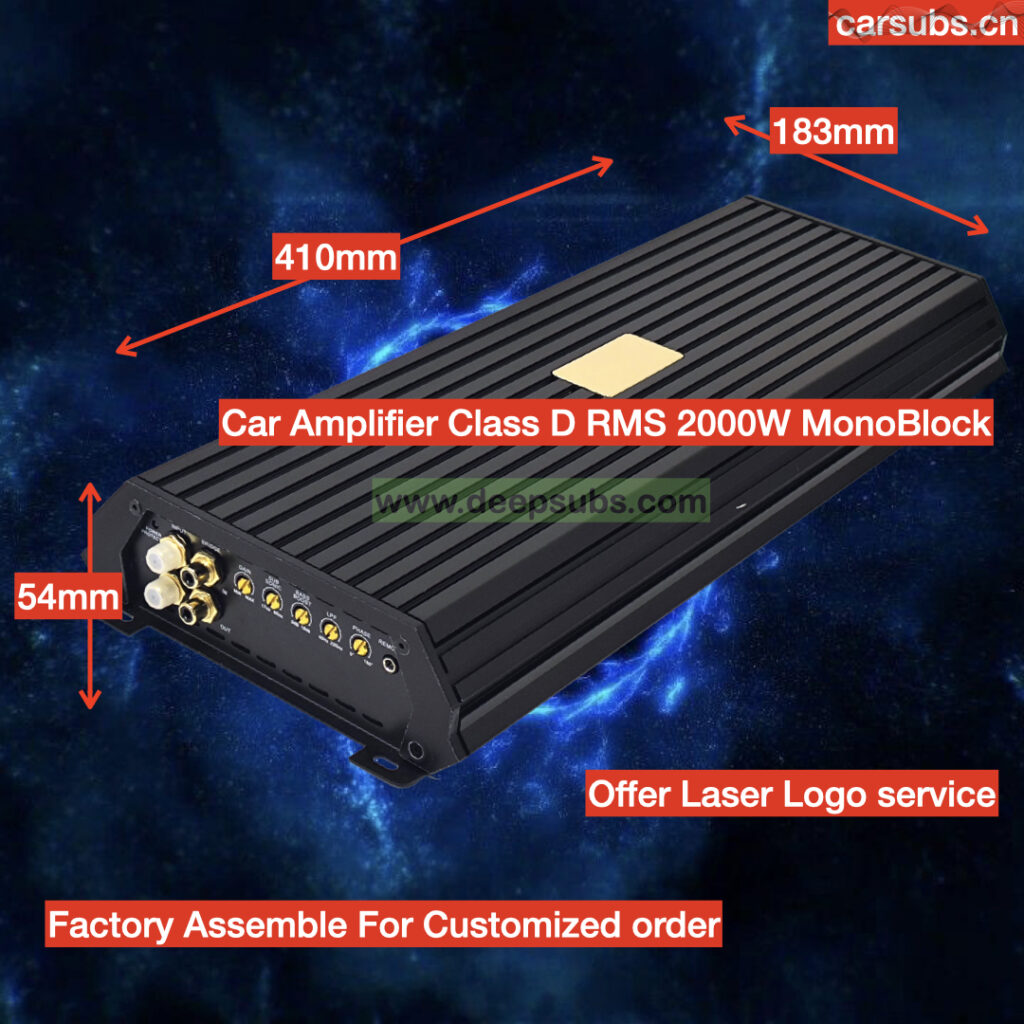 RMS 2000W Brand Quality Car Subwoofer Speaker Amplifier Mono Peak 4000W Bass Amplifier 1ohm Class D Car Amplifier Monoblock