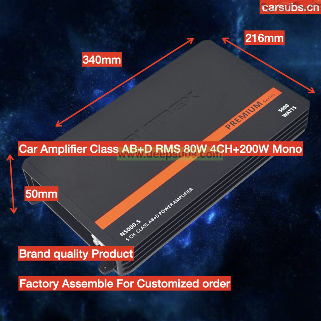 Car Subwoofer Speakers Sound Quality Amplifier RMS 80W 4 Channels 200W Mono Class D 5 Channels Car Amplifier Class AB