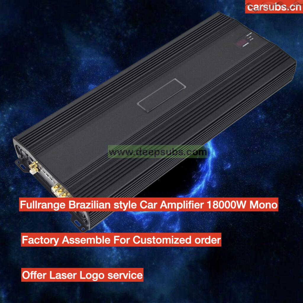 Brazilian 1 Ohm Stable Car Subwoofer Amplifier 18K Full Range RMS 18000W SPL Strong Bass Monoblock Car Amplifier Class D