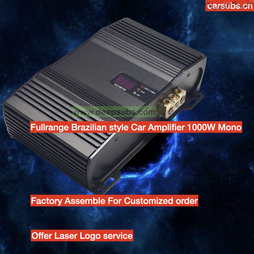 Brazilian 1 Ohm Car Subwoofer Amplifier Class D Midrange Bass RMS 1000W Peak 2000W SPL Strong Bass Monoblock Car Amplifier