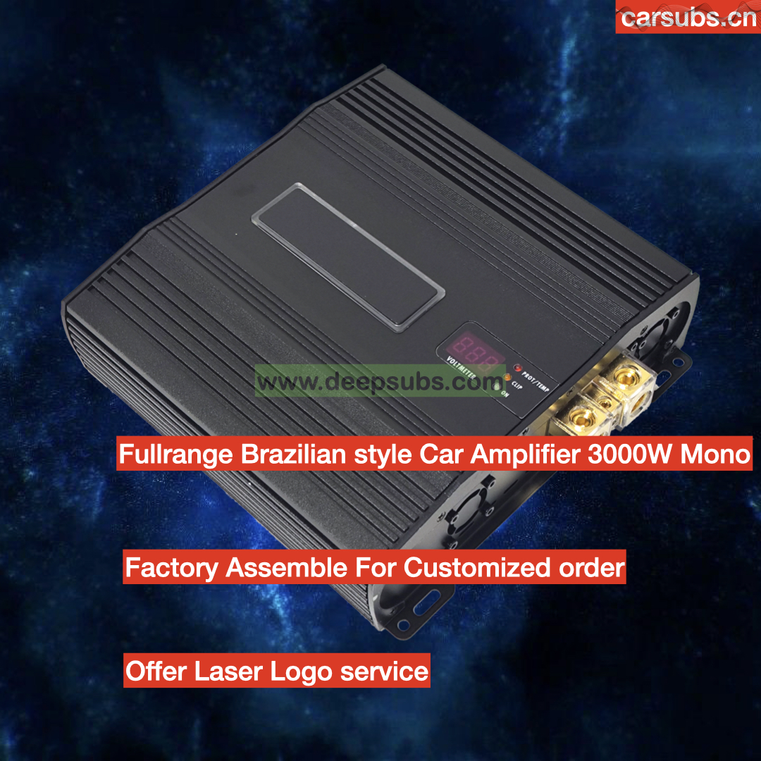 Brazilian 1 Ohm Car Subwoofer Amplifier Class D Full Range RMS 3000W Peak 6000W SPL Strong Bass Monoblock Car Amplifier