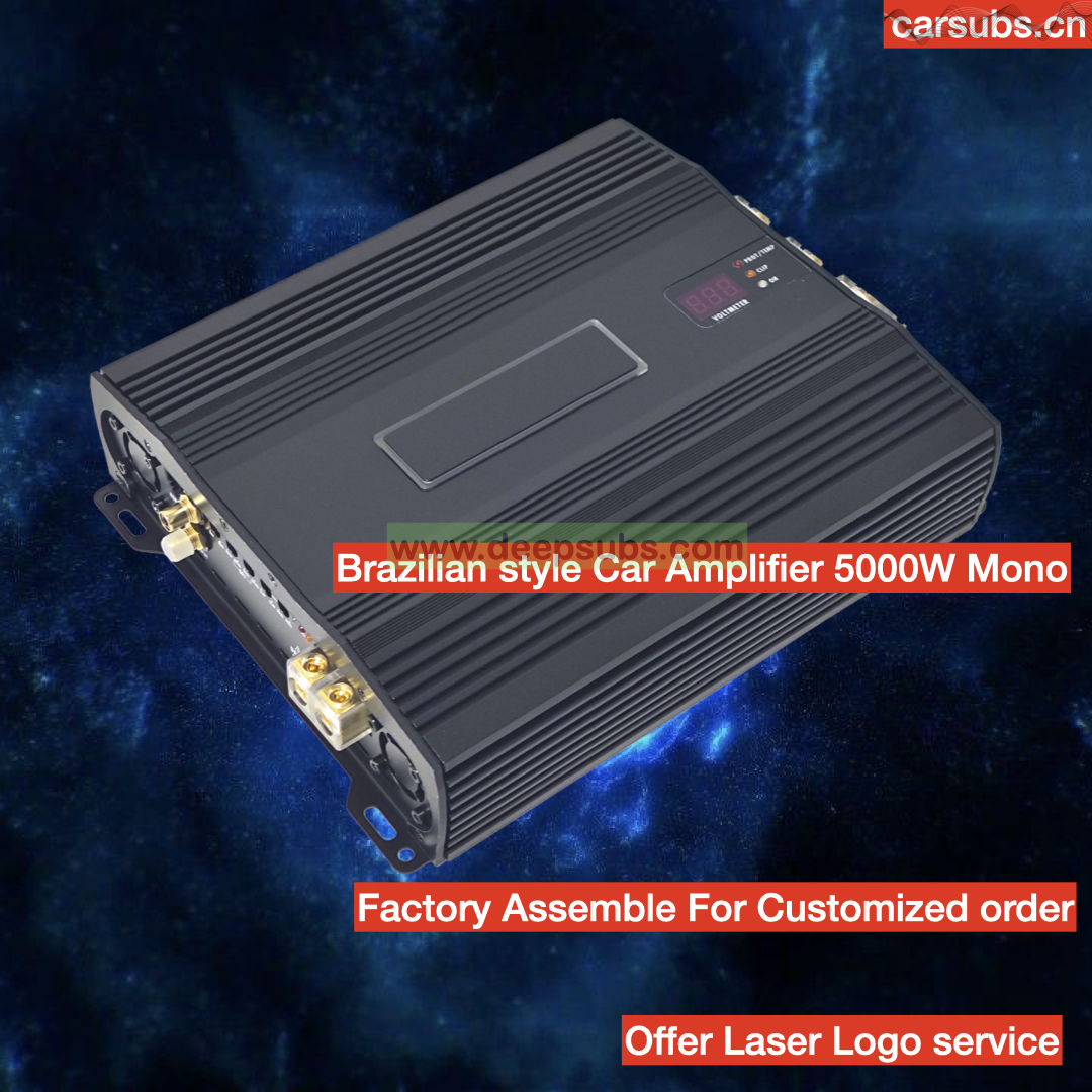 RMS 5000W Brazilian 1 Ohm Car Subwoofer Amplifier Class D Full Range Peak 10000W SPL Strong Bass Monoblock Car Amplifier
