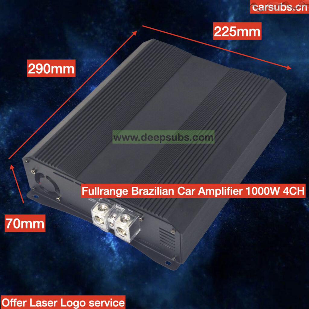 Brazilian Style Car Amplifier RMS 1000W 4CH Subwoofer Speaker Amplifier Full Range Bass 4 Channels Car Amplifier Class D