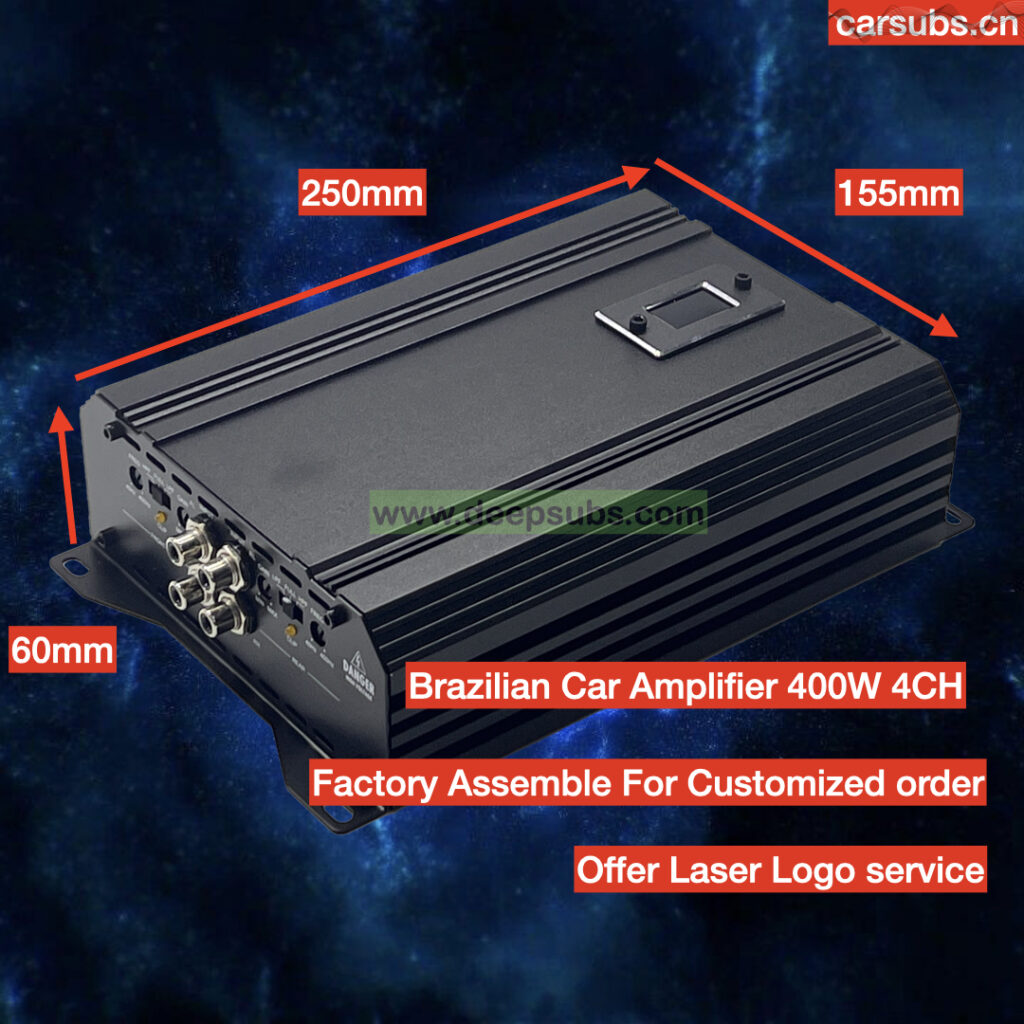 Brazilian Style Class D Car Amplifier RMS 400W 4 CH 4 Channels Peak 4000W 1 Ohm Full Range Car Amplifier Class D