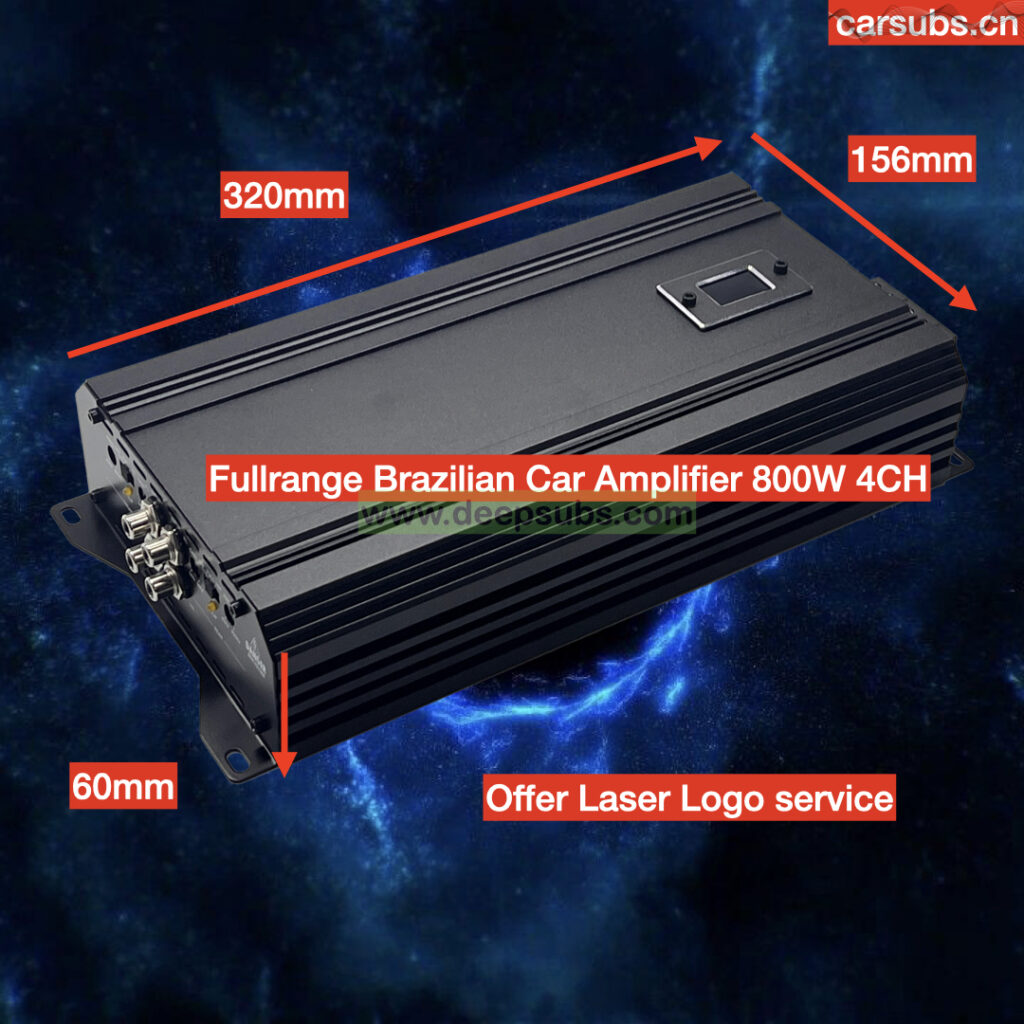 Brazilian Style Car Amplifier RMS 800W 4 Channels Subwoofer Speaker Amplifier Full Range Midrange Bass 3200W Amplifier Class D