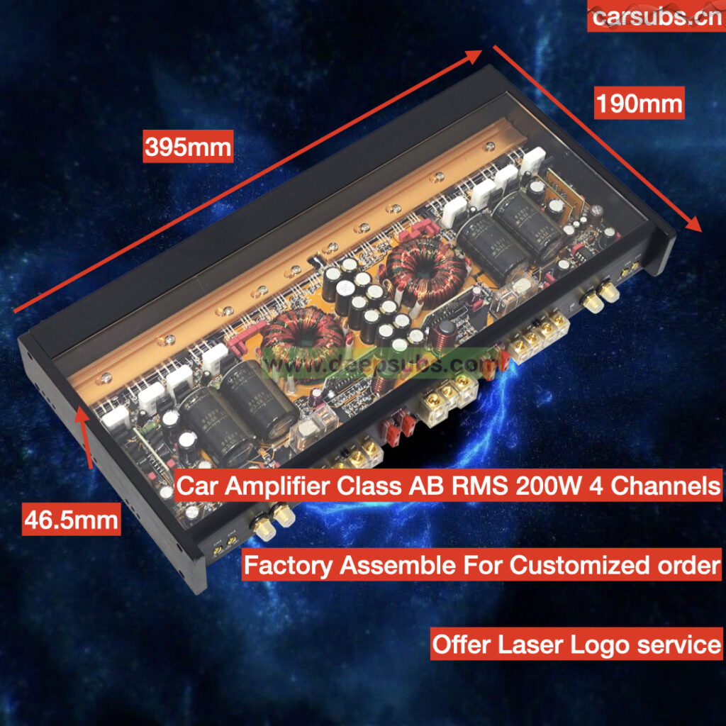 Sound Quality Car Stereo Amplifier 4 Channels RMS 200W 4CH Peak 2000W Full Range Gain Car Amplifier Class AB